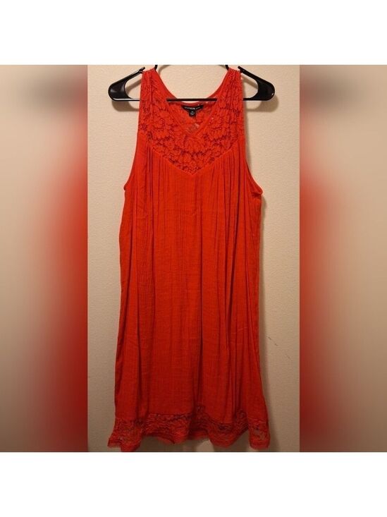 Zac & Rachel Dresses & Skirts - Zac & Rachel Orange Red Crepe Sundress 1X